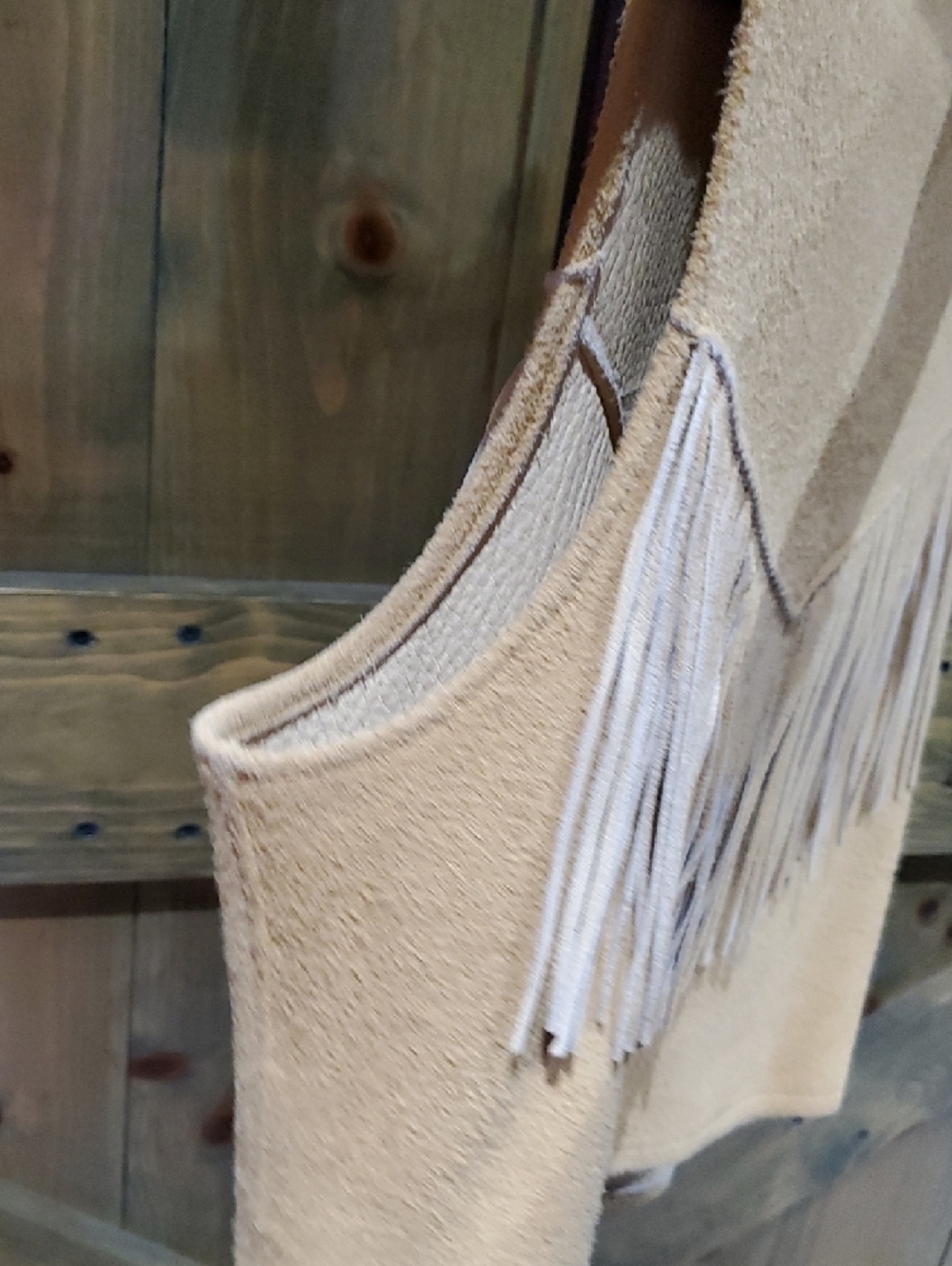 Vintage Tan Fringe Suede Vest - Picture 5 of 8